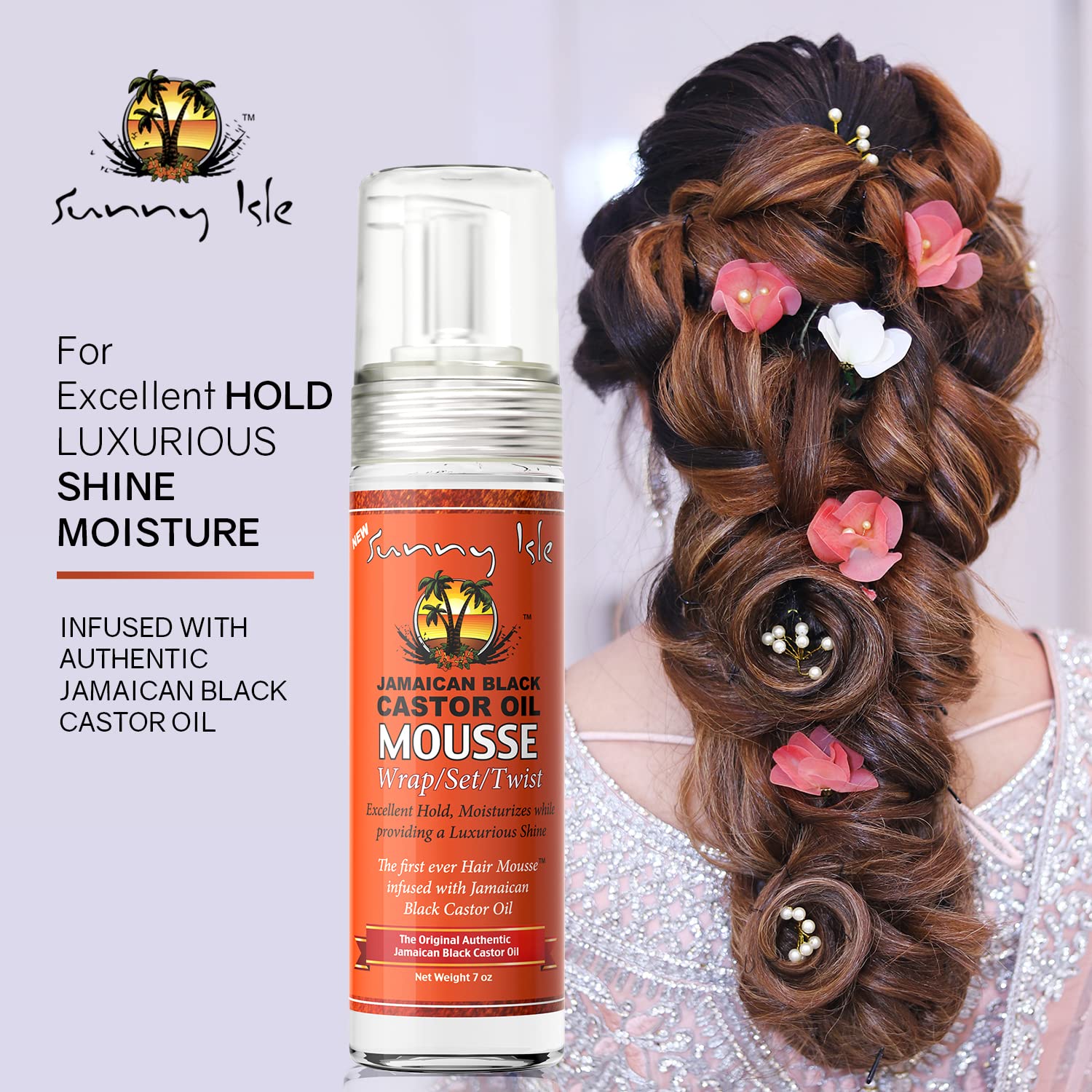 Close-up of Sunny Isle bottle highlights rich, nourishing texture for smooth wraps.