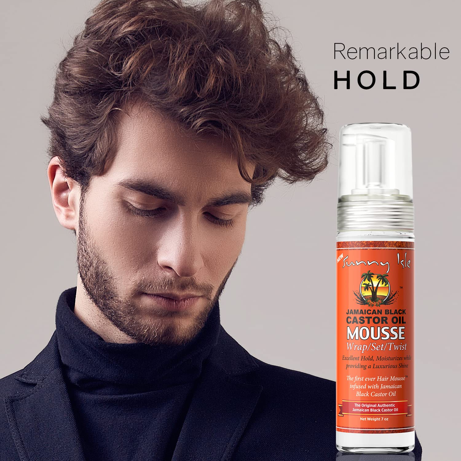 Foaming mousse in action demonstrates frizz control during daily styling with Sunny Isle.