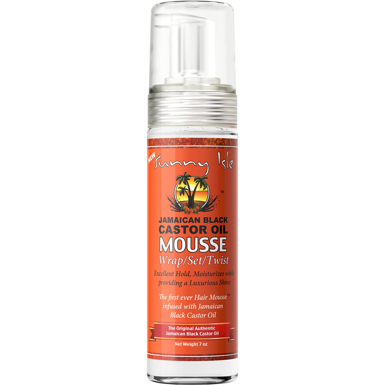 Sunny Isle Mousse Wrap Set Twist packaging shows the 7oz bottle for easy styling.