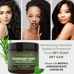 Sunny Isle Rosemary Mint Hair Oil on hand showing quick absorption