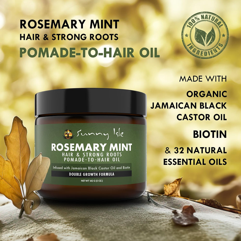 Sunny Isle Rosemary Mint Hair Oil scalp application highlights soothing routine