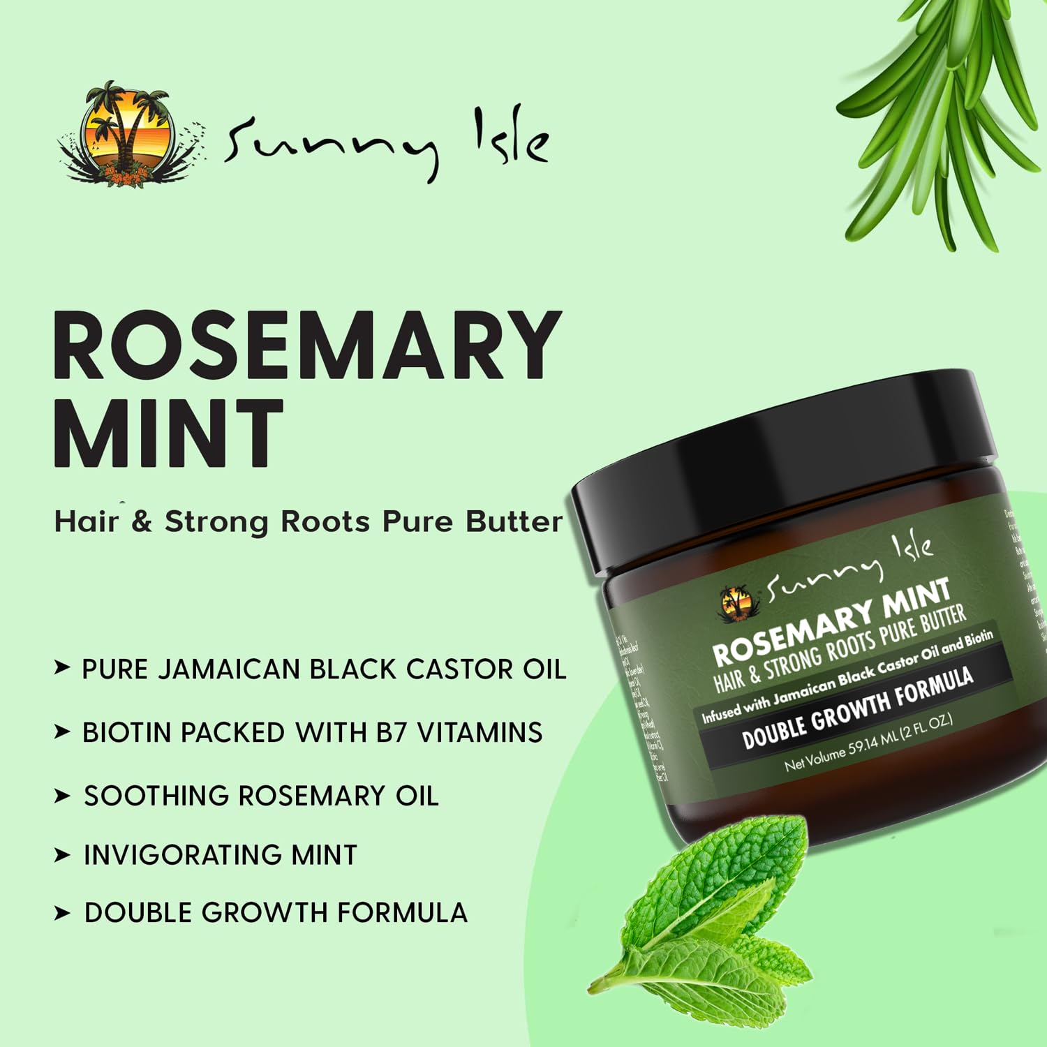 Sunny Isle Rosemary Mint Butter being applied to scalp for soothing care