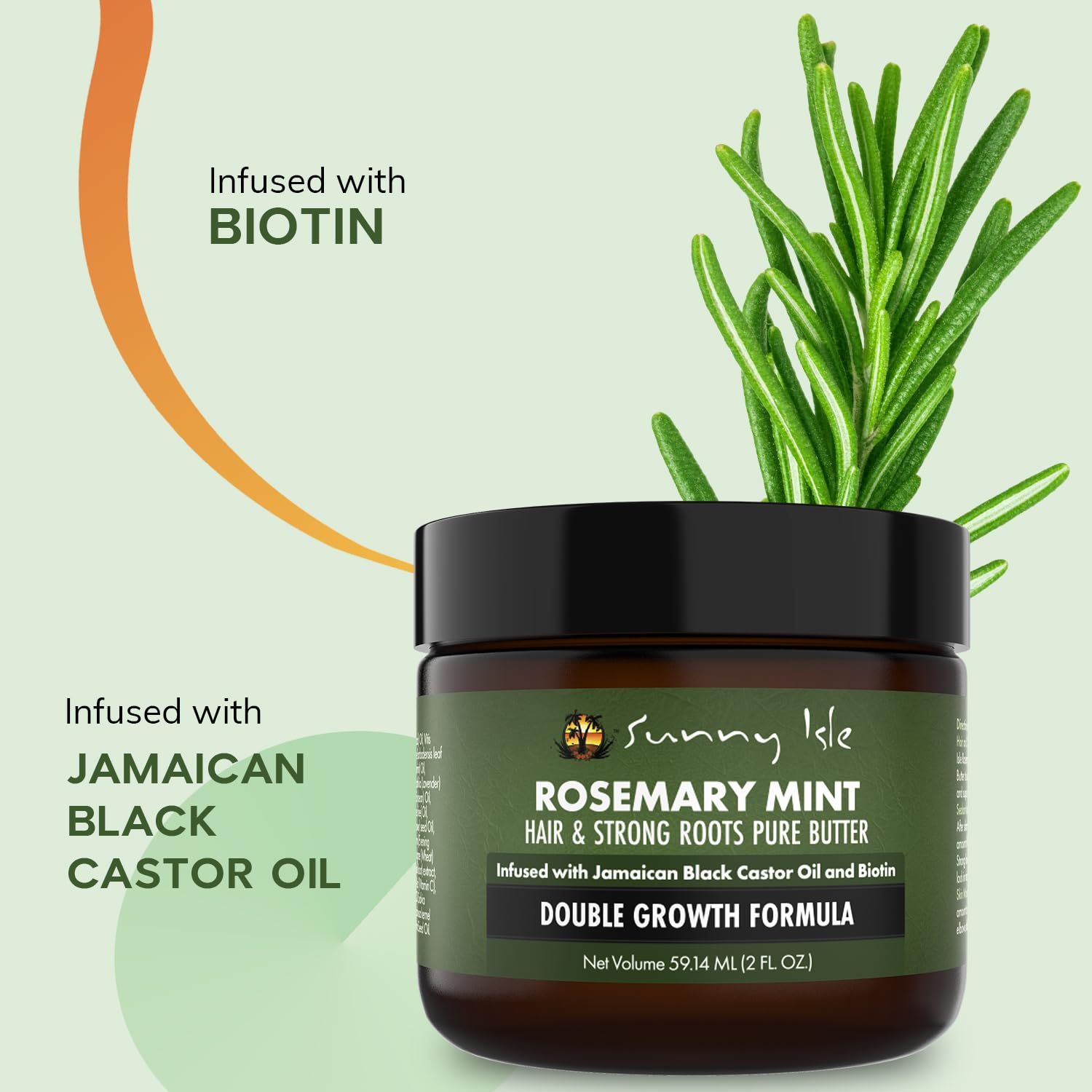 Sunny Isle Rosemary Mint Butter travel-size 2oz tube on display