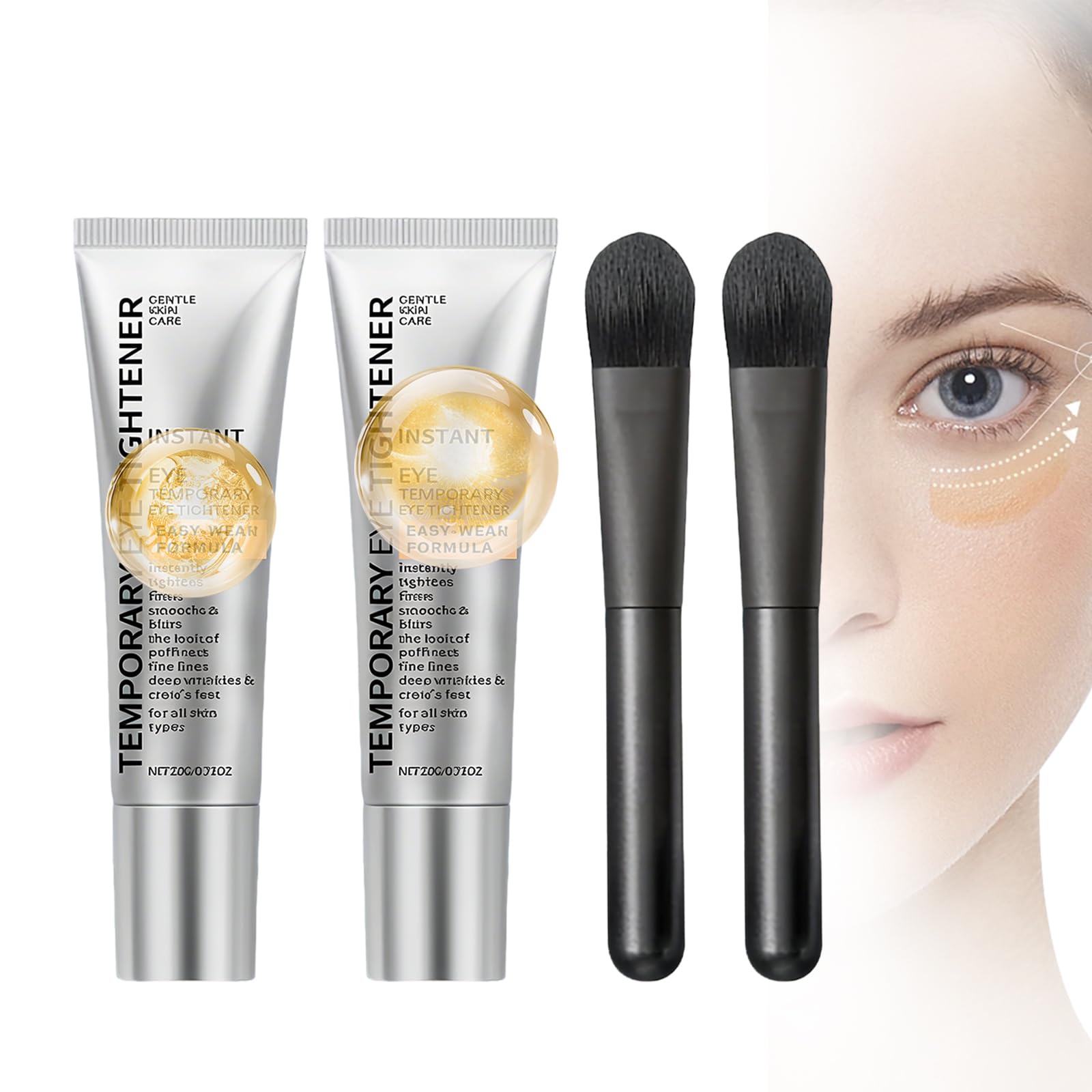 Sunnydeer Perfection Eye Tightener with brush for precise under-eye application and instant lift.