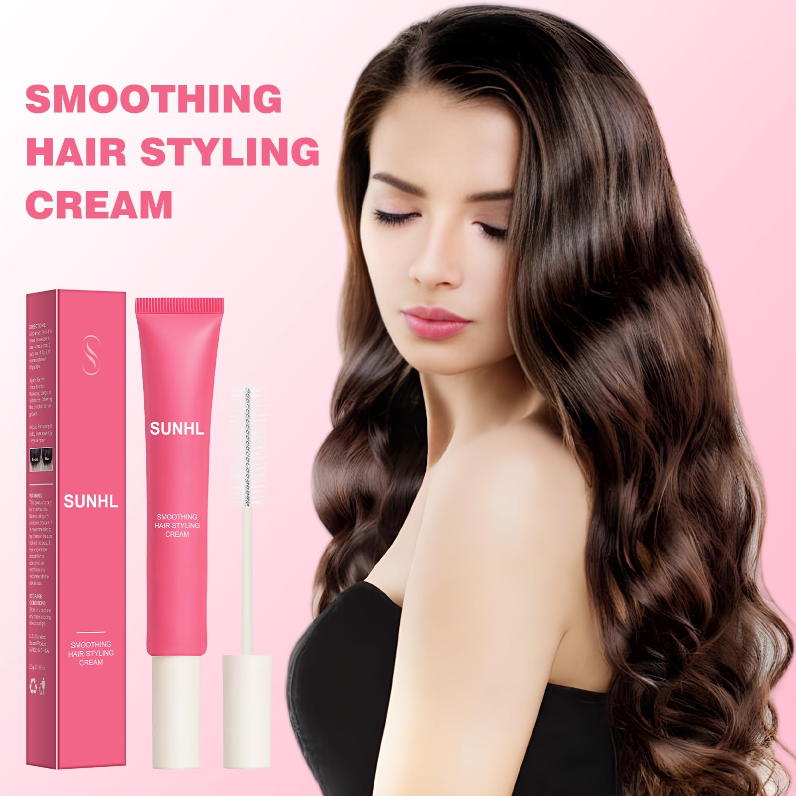 Sunnyholiday Styling Cream application wand allows smooth, controlled shaping for on-the-go styling.