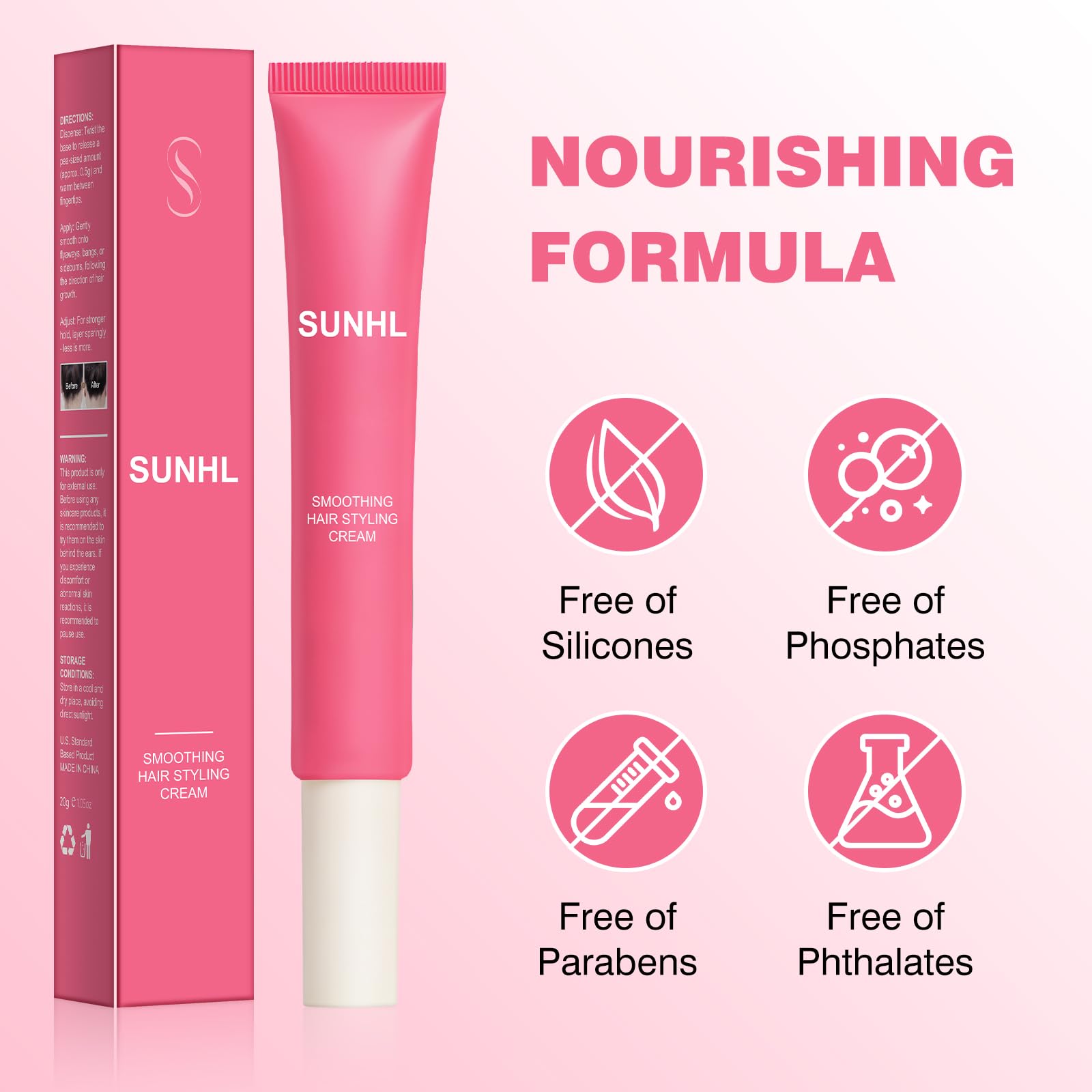 Sunnyholiday Styling Cream edge-control ensures sleek edges with flexible hold all day.