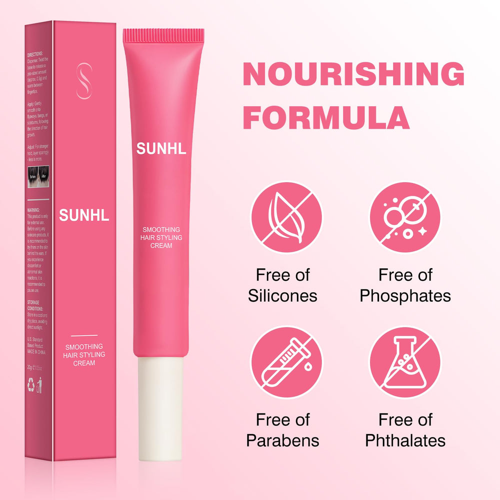 Sunnyholiday Styling Cream edge-control ensures sleek edges with flexible hold all day.
