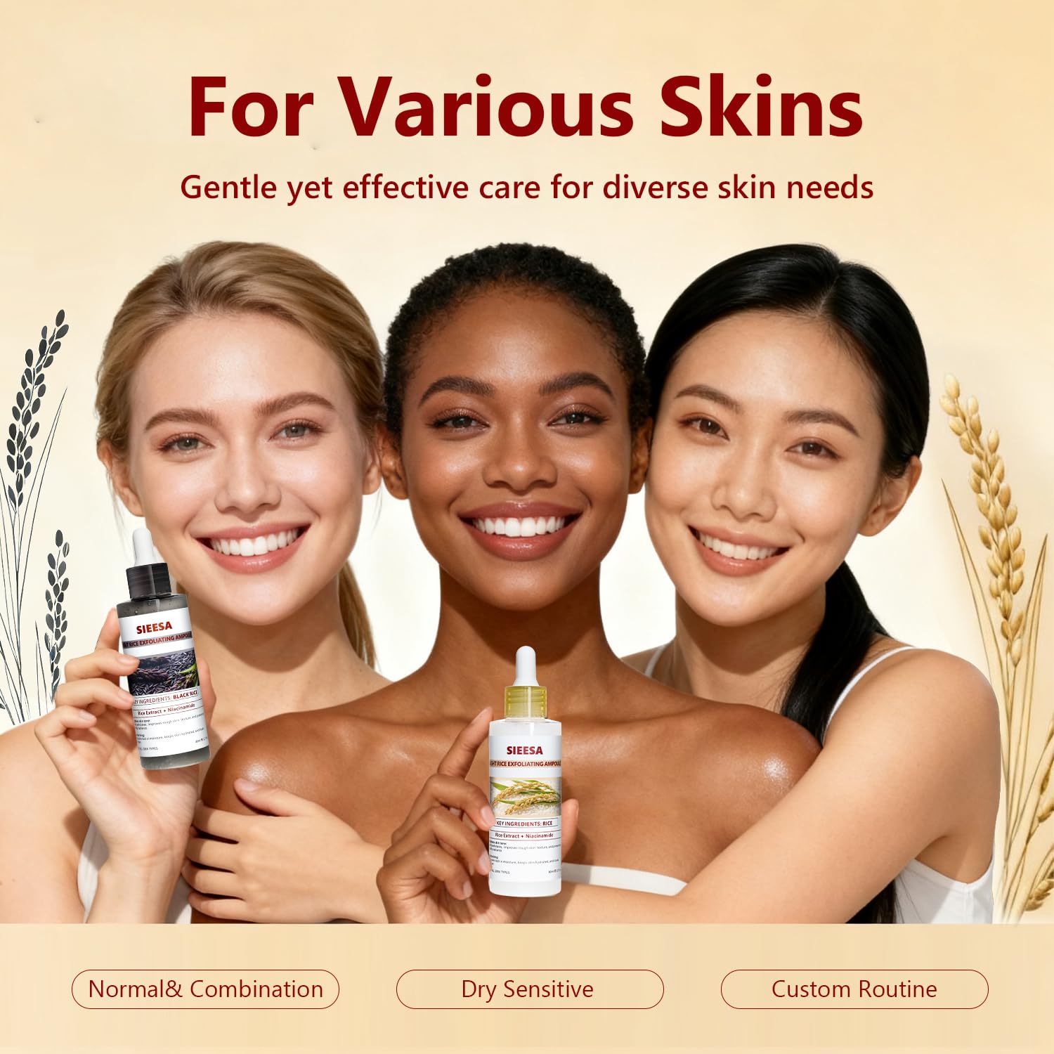 Sunohyesla Rice Peel Shot exfoliation process demonstrated by gentle massage