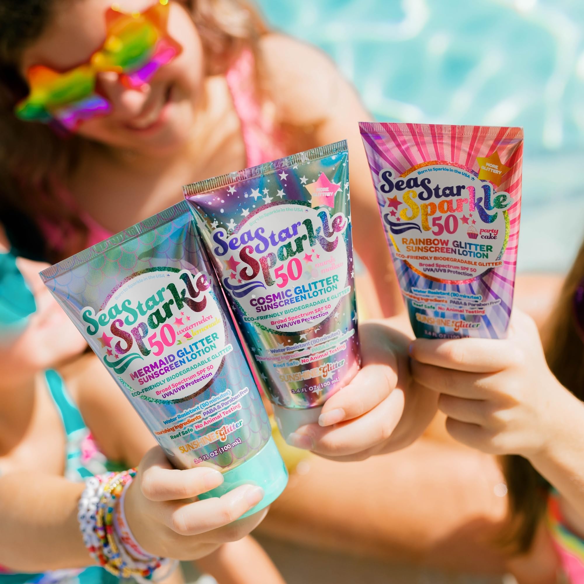Sunshine & Glitter Seastar made-in-USA packaging signals quality.