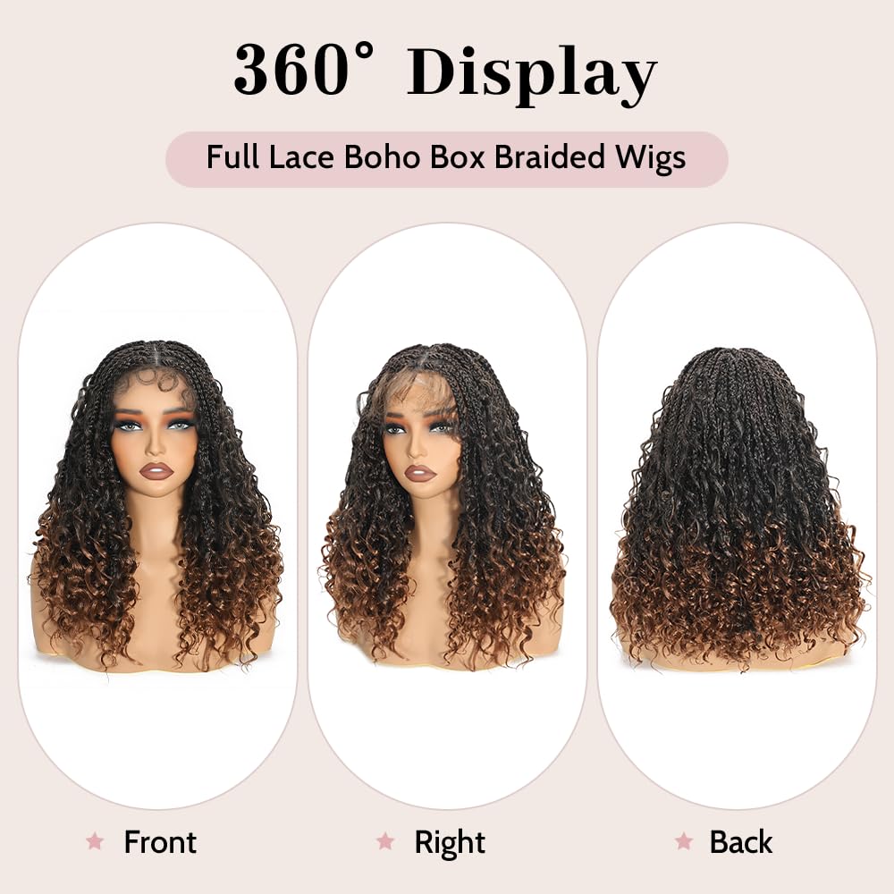 Suntefic short boho braided wig, close-up hairline for natural appearance
