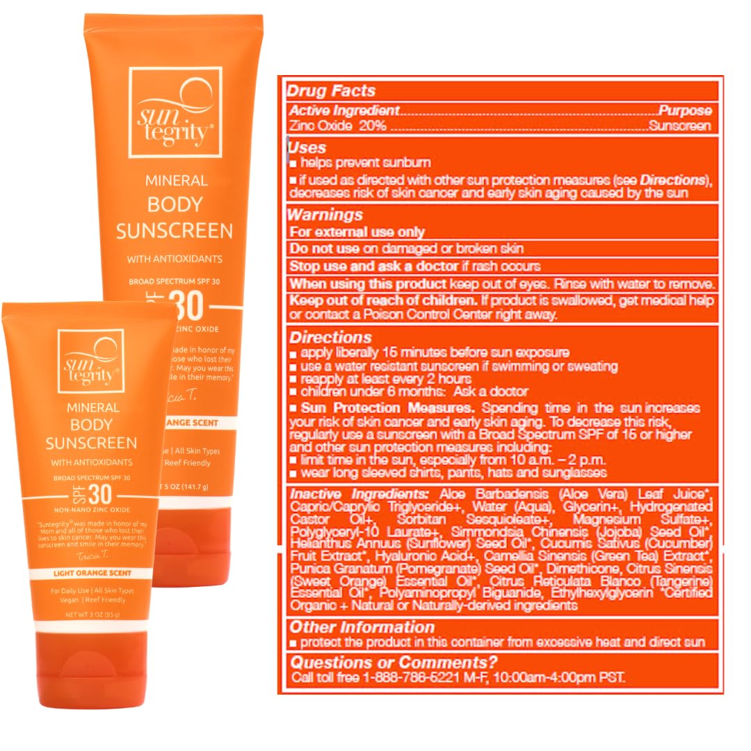 Suntegrity Mineral Body Sunscreen in outdoor bag ready for daily protection.