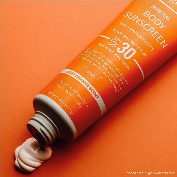Suntegrity mineral sunscreen body with transparent finish blends naturally