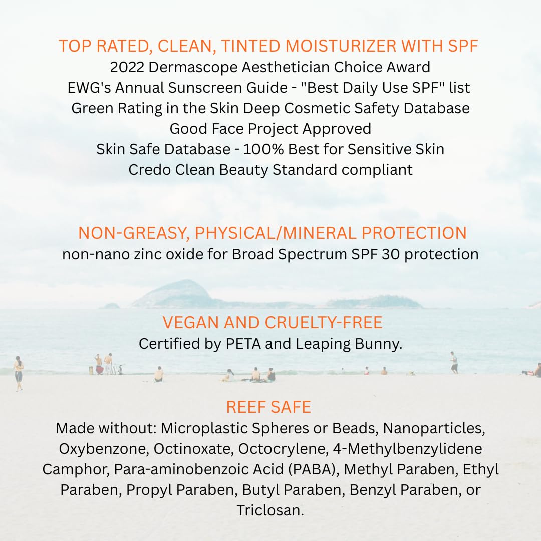Suntegrity Tinted 5 in 1 sunscreen application demonstrates lightweight, non-greasy feel.