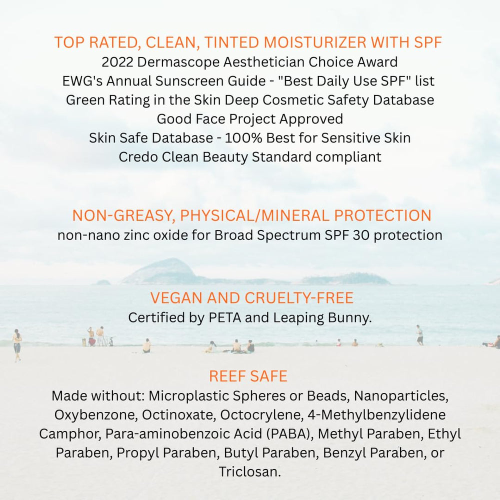 Suntegrity Tinted 5 in 1 sunscreen application demonstrates lightweight, non-greasy feel.