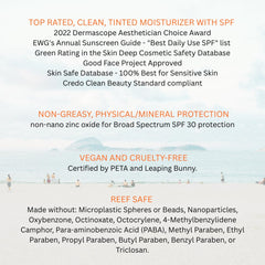 Suntegrity Tinted 5 in 1 sunscreen application demonstrates lightweight, non-greasy feel.