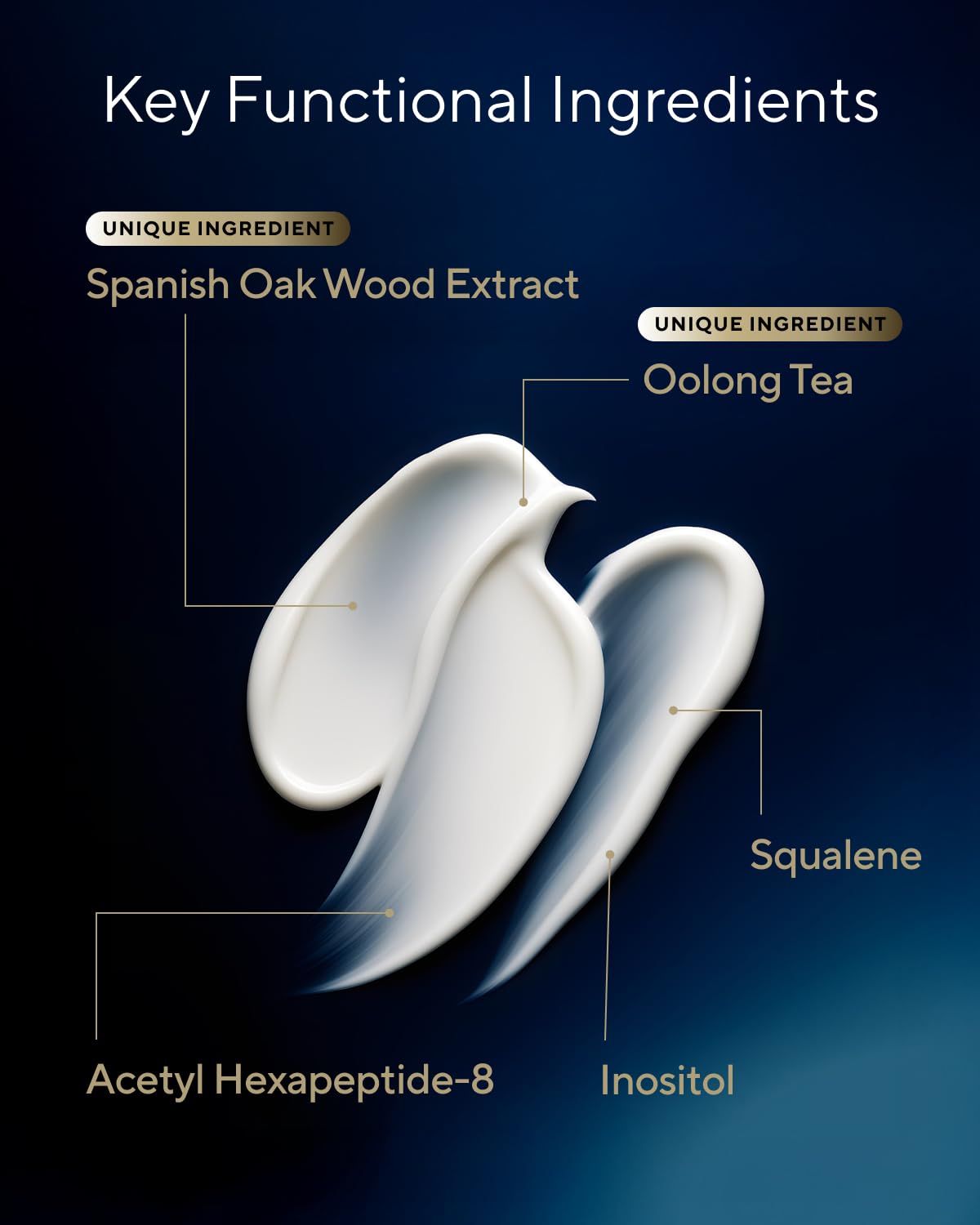 Peptides close-up in Suntory Wellness all-in-one moisturizer for firming notes.