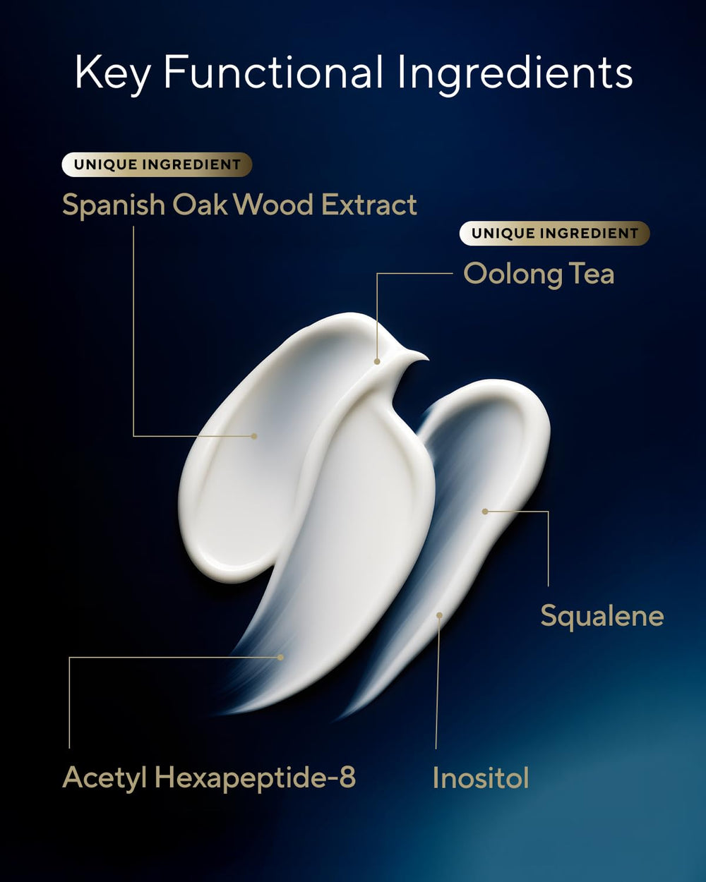 Peptides close-up in Suntory Wellness all-in-one moisturizer for firming notes.