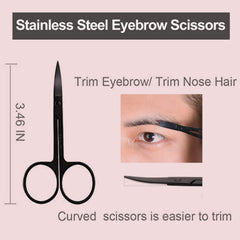 Sunuly curved-tip eyebrow scissors trim brows safely against the skin