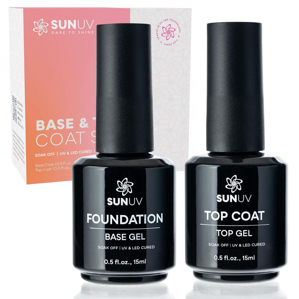 SUNUV base coat no wipe 15ml for quick, clean gel nail base.