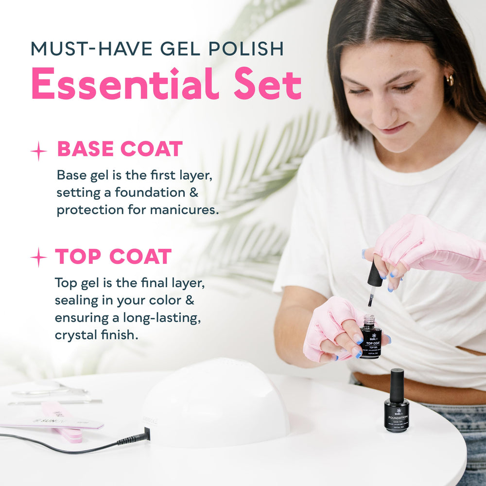 SUNUV top coat no wipe 15ml delivers glass-like, durable shine.