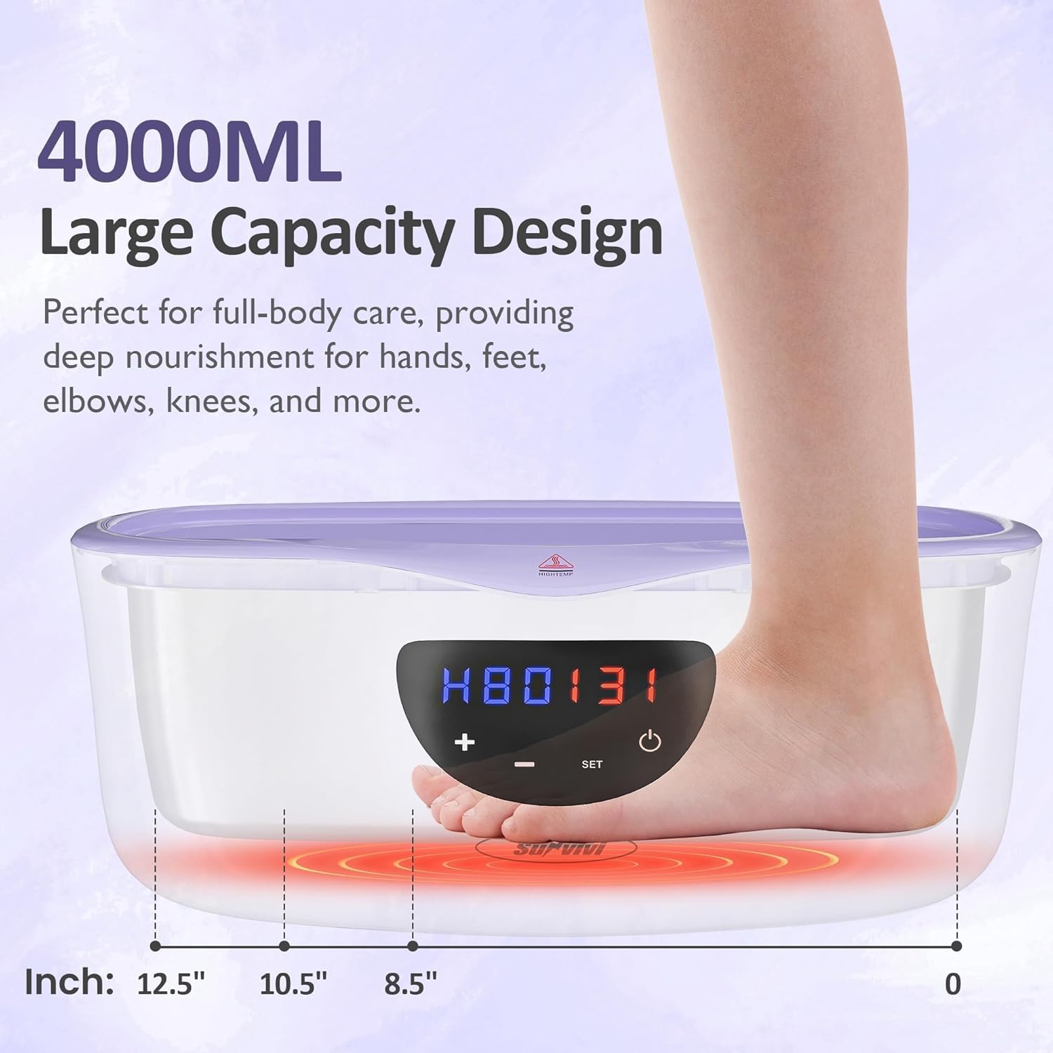 Sunvivi paraffin wax machine control panel with precise temperature settings