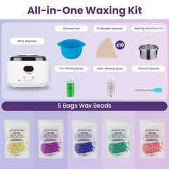 Natural wax beads melt evenly for comfortable hair removal.