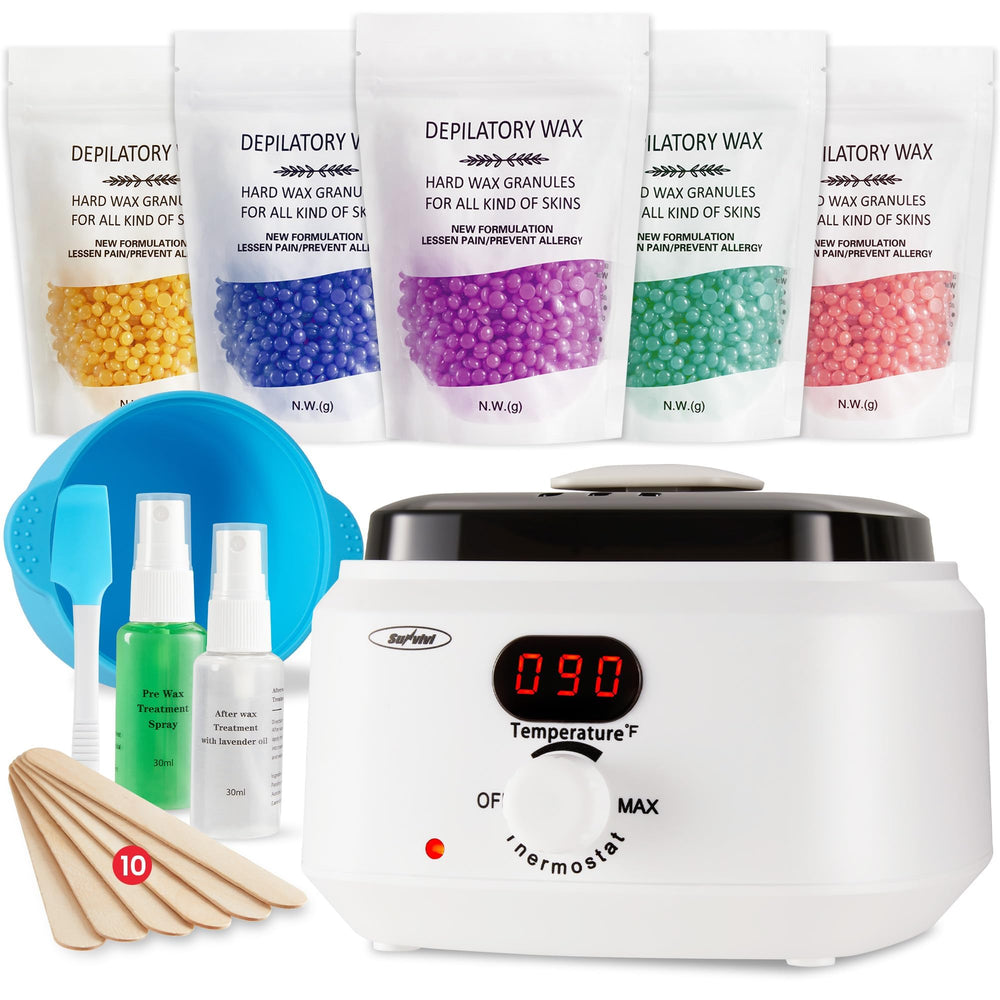 Sunvivi waxing kit with digital warmer and clear display for precise temp control.