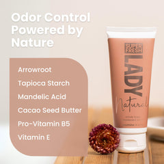 Super & Fresh Co. application on skin shows smooth, non-greasy texture.