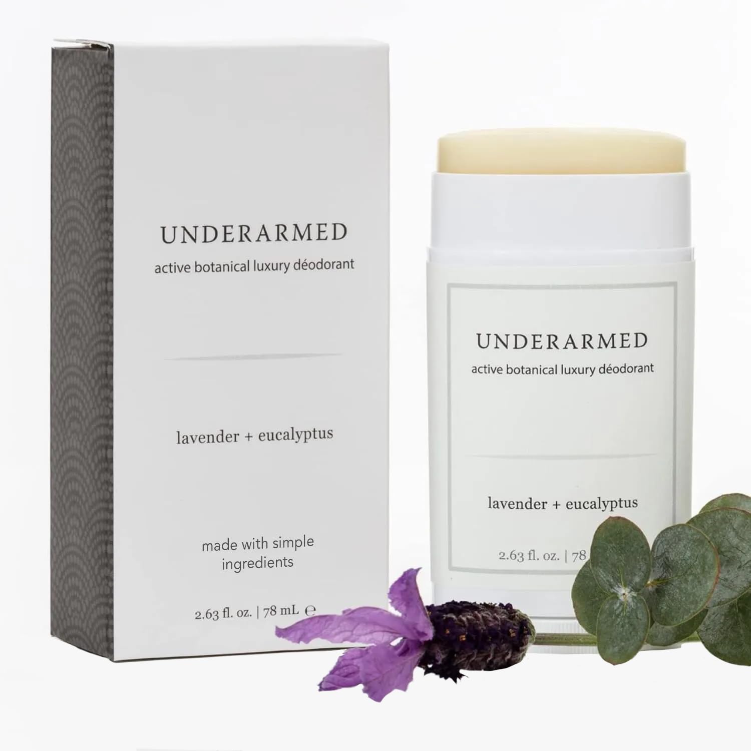 Underarmed lavender eucalyptus deodorant stick ready for daily use.