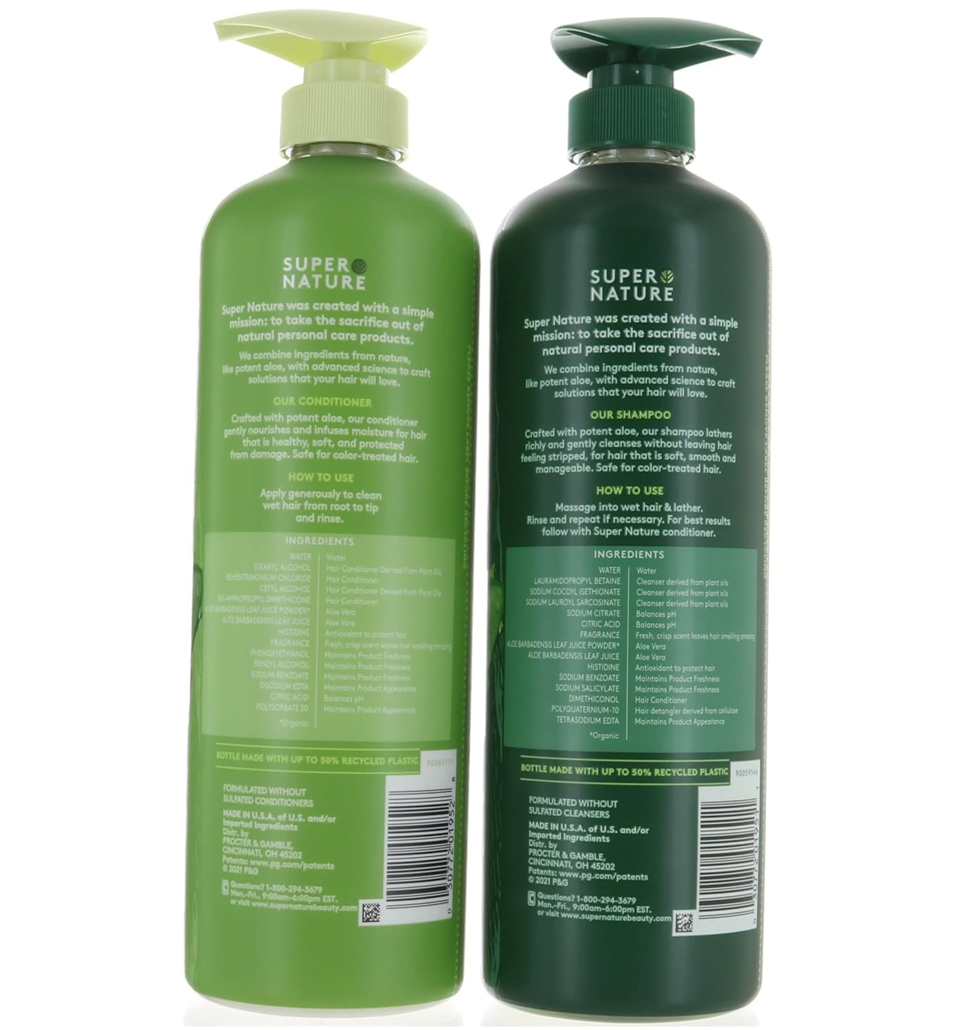 Super Nature duo on color-treated hair care routine in bathroom