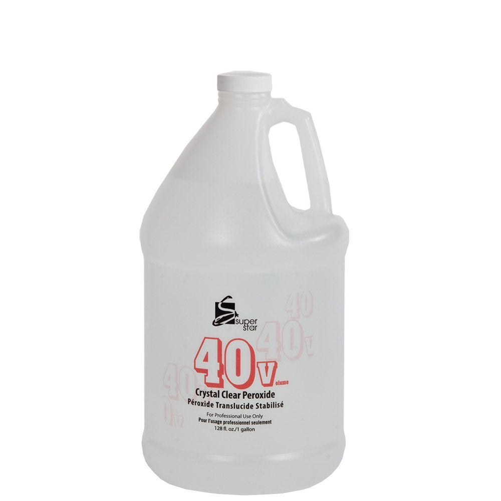 Super Star 40V stabilized peroxide bottle for professional cleaning and whitening tasks.