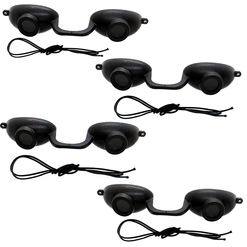 Super Sunnies EVO FLEX tanning bed goggles front view for secure eye protection during sessions