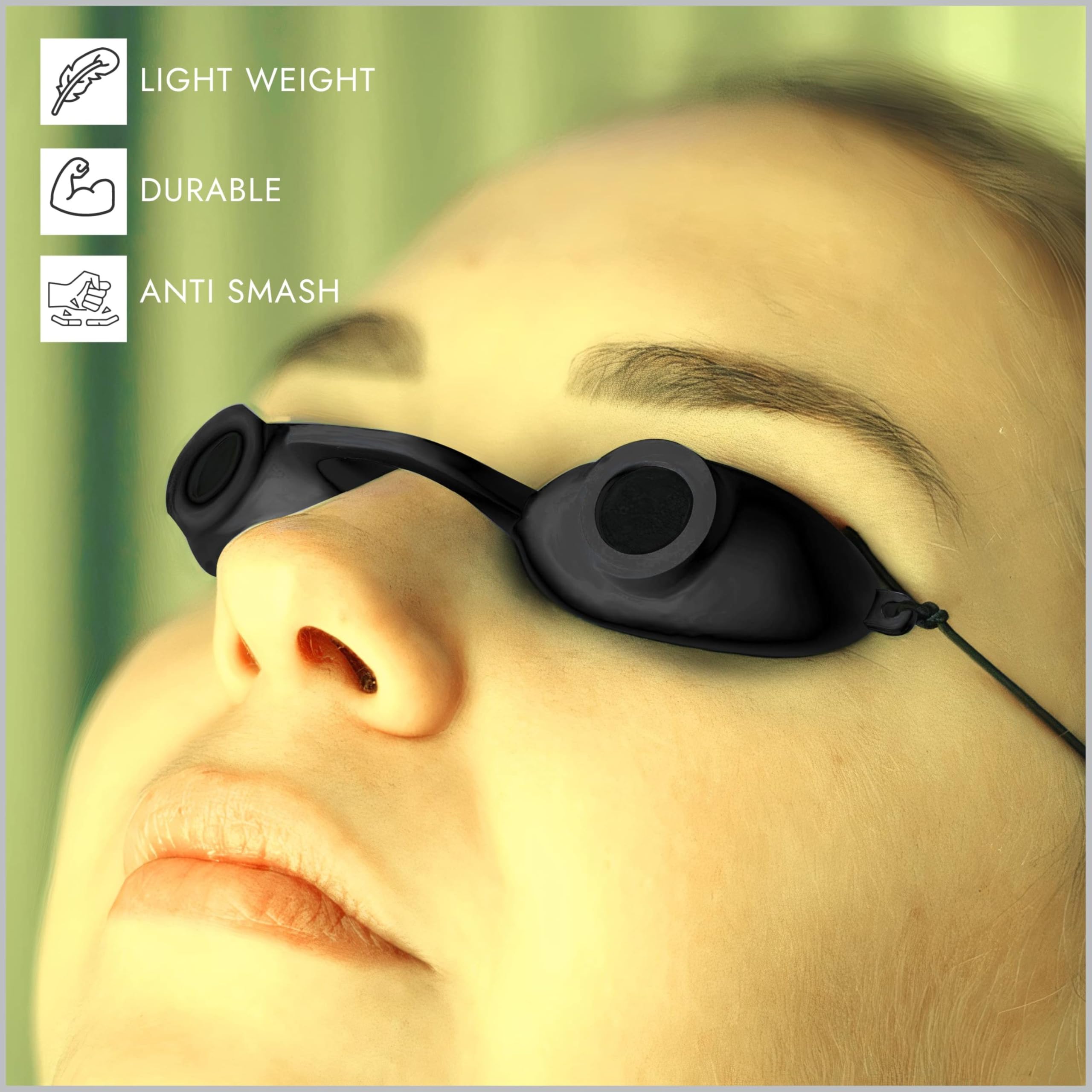 Super Sunnies EVO FLEX indoor tanning goggles protect eyes during indoor tanning sessions