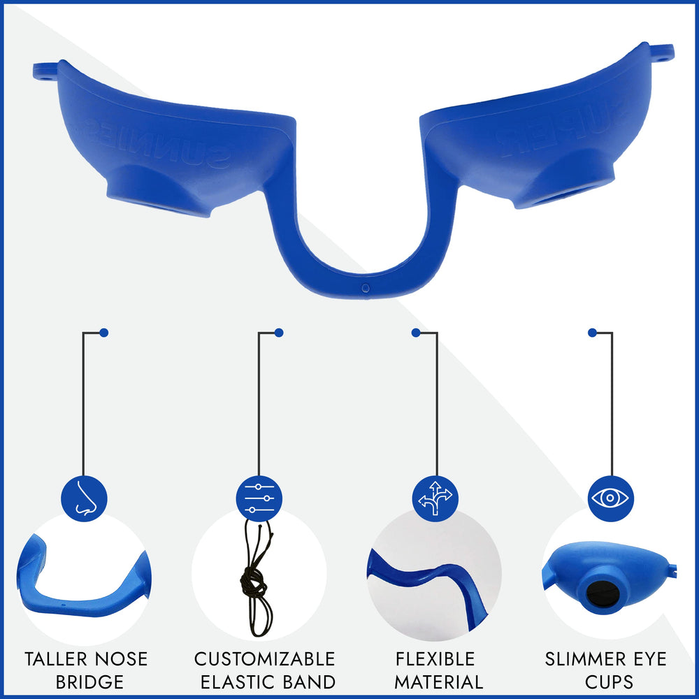 UV indoor tanning glasses from Super Sunnies EVO FLEX protect eyes from UV exposure.