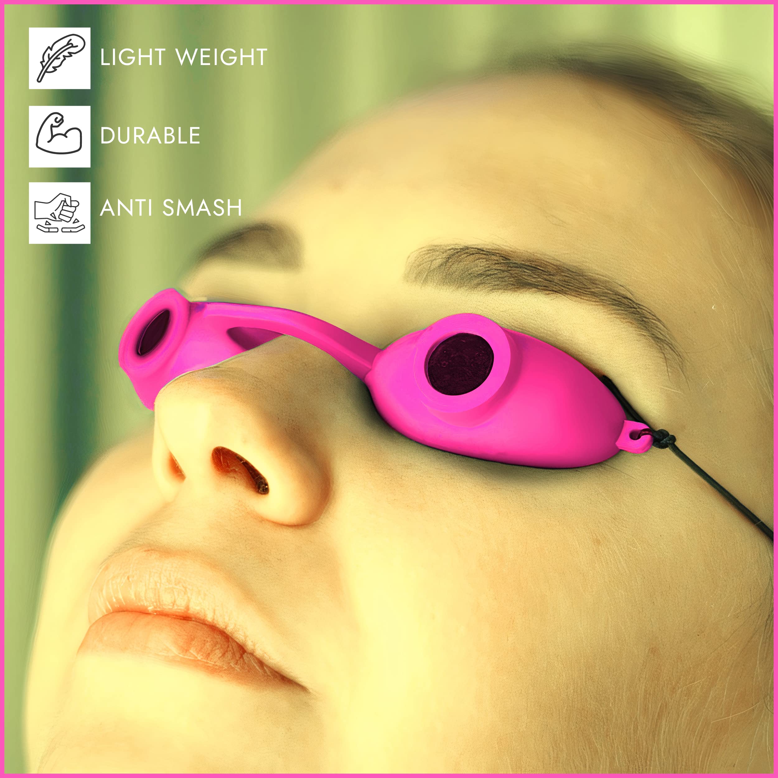Super Sunnies Evo pink frame adds style while shielding eyes.