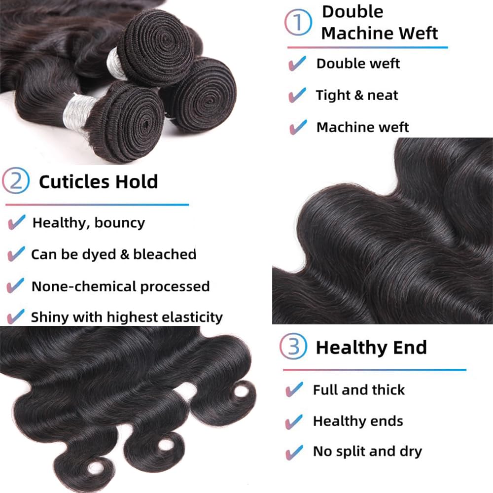 Superfect body wave bundles 22 inch showing long curls and smooth shine.