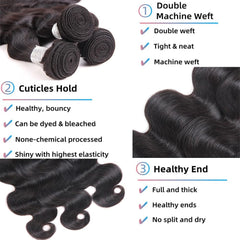 Superfect body wave bundles 22 inch showing long curls and smooth shine.