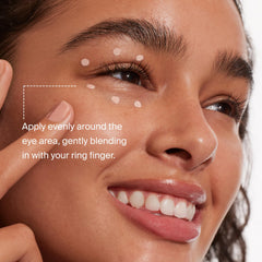 Texture swirl reveals lightweight, silky finish for smooth under-eye skin