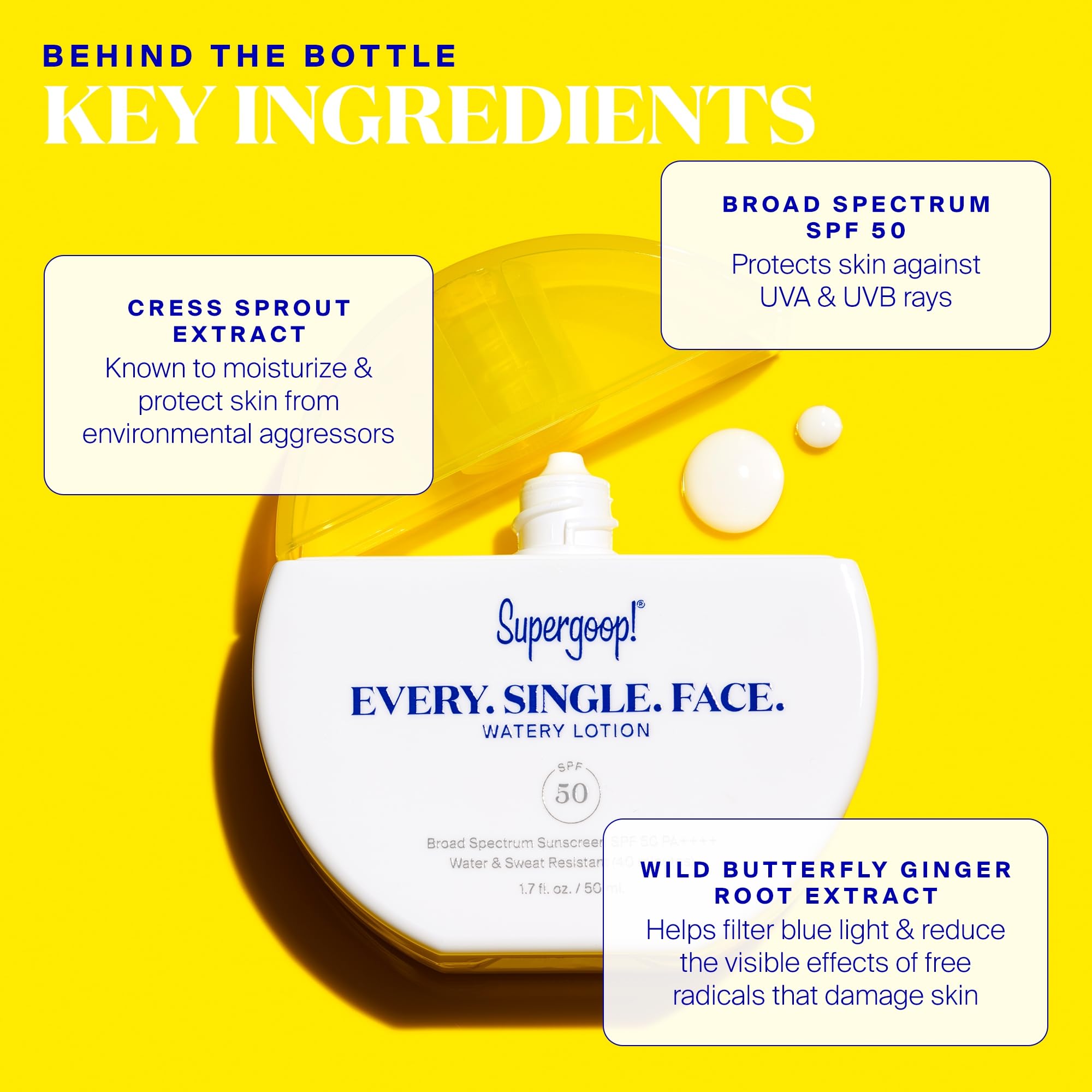 Supergoop! Every. Single. Face. Watery Lotion water-resistant demo suggests reliability during workouts.