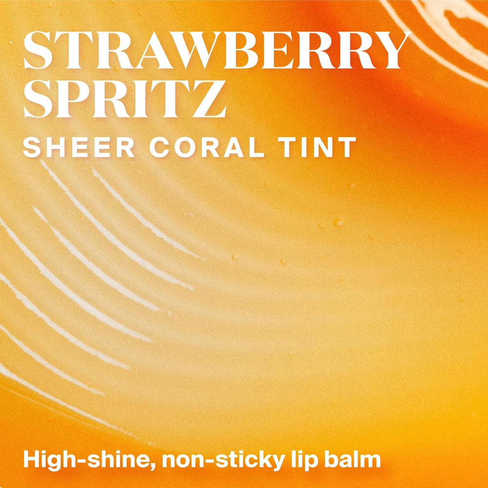 Application close-up of Supergoop Glow Gloss SPF 40 lip balm with a non-sticky shine
