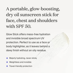 Supergoop Glow Stick application closeup showing easy, mess-free sun protection.