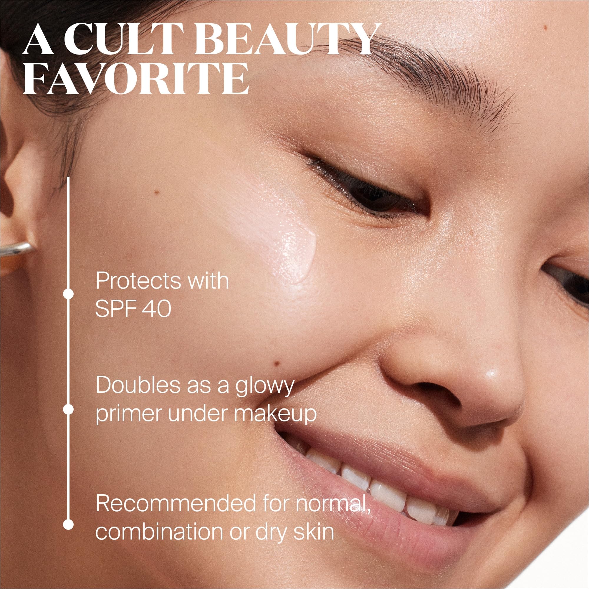 Supergoop! Glowscreen Dawn swirl reveals pearlescent texture for a luminous base.