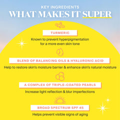 Texture close-up showing highlighter and sunscreen hybrid