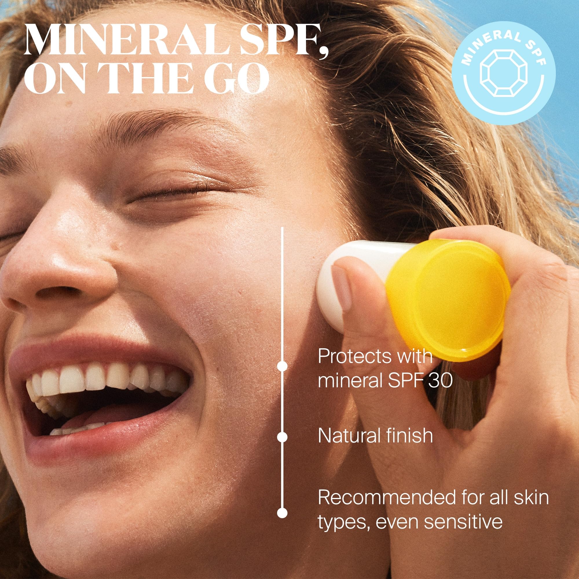 Supergoop! Mineral Sheer Stick SPF 30 natural non-greasy look during daily wear