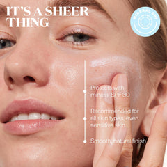 Swirl texture demonstrates sheer, weightless finish suitable for daily wear