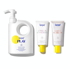 Supergoop PLAY Everyday Lotion SPF 50 bottle shows daily sun protection with lightweight hydration