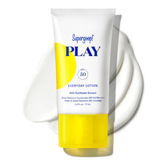 Supergoop! Play Everyday Lotion SPF 50 bottle ready for daily protection against sun exposure