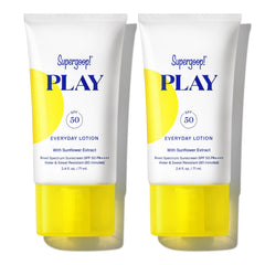 Supergoop PLAY Everyday Lotion SPF 50 front view, lightweight sunscreen for face and body