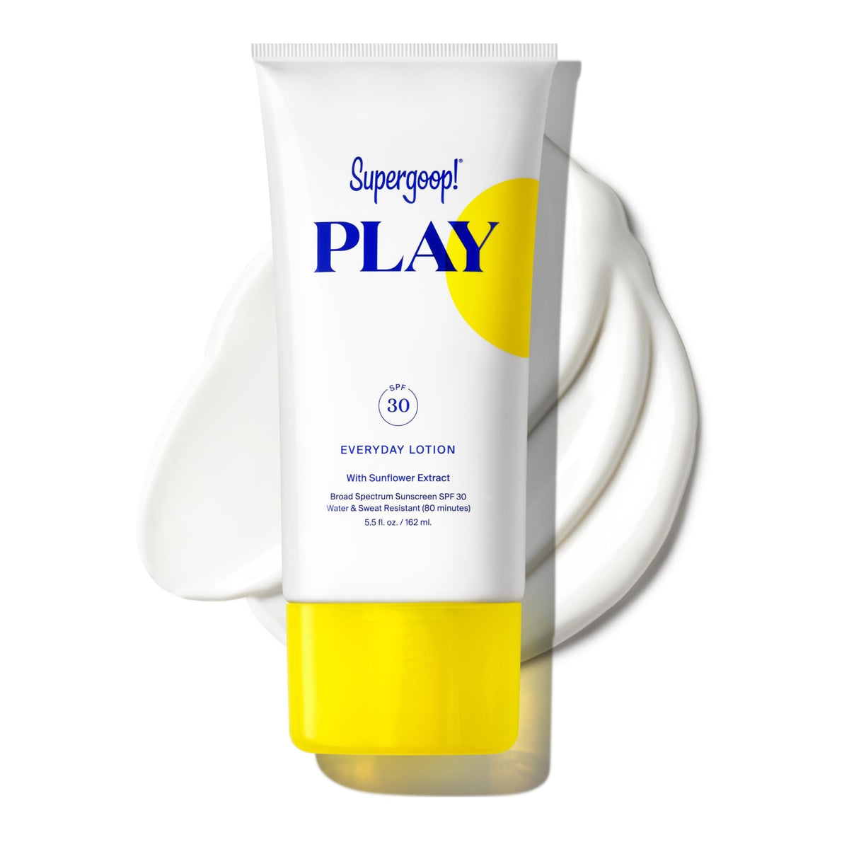 Supergoop! Play Everyday SPF 30 lotion bottle for daily broad-spectrum protection.