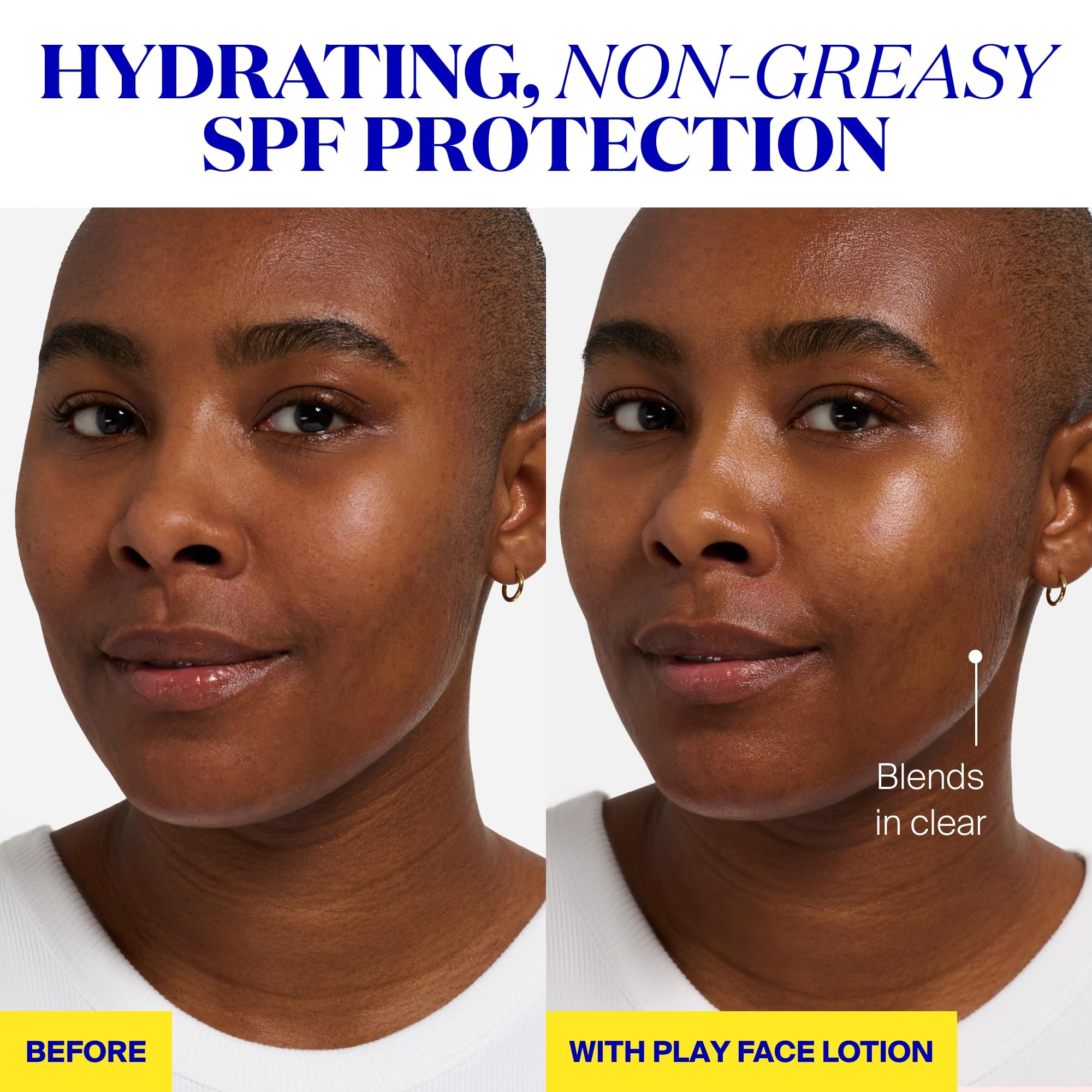 Supergoop! PLAY SPF 50 lightweight, non-greasy finish on skin.